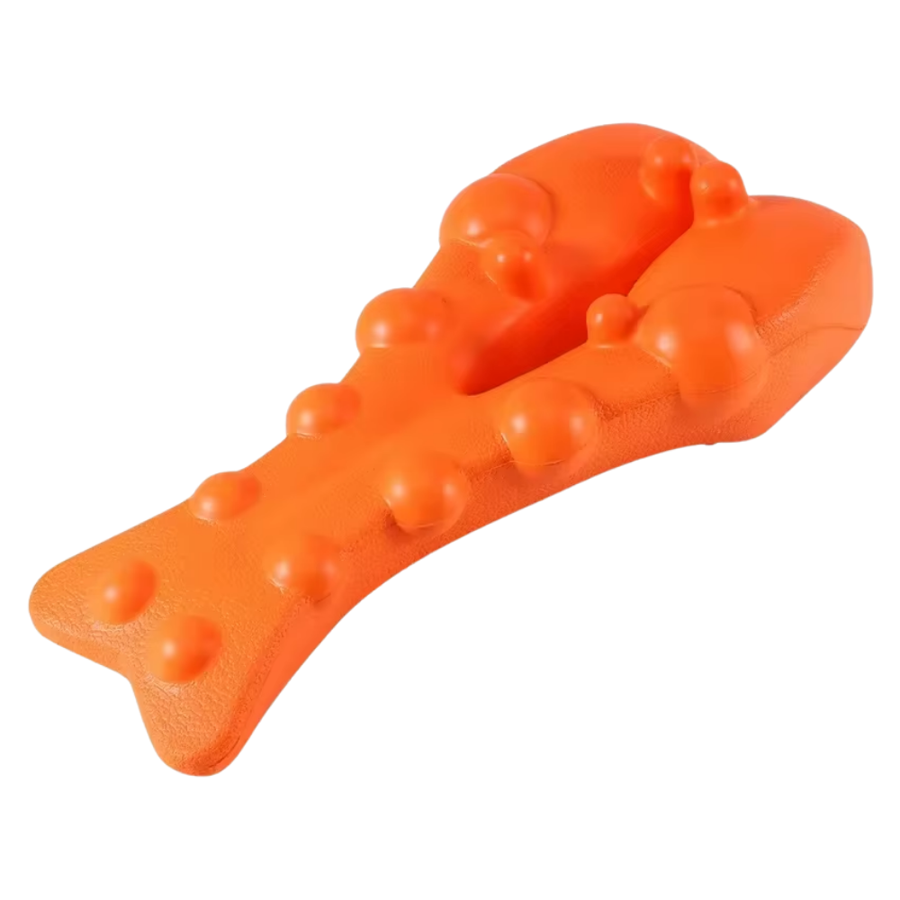Aparelho de massagem Integratzker para relaxamento, na cor laranja, com design compacto e detalhes do dispositivo de massagem.