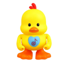 Brinquedo interativo de pato dançante luminoso da marca Huile, com luzes e movimento para entretenimento infantil.