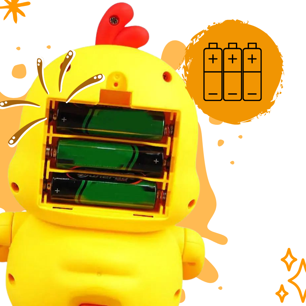 Brinquedo interativo canarinho dançante da Huile com luzes, ideal para diversão e entretenimento infantil.