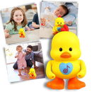 Boneco canarinho brincalhão da Huile com luzes que dança, ideal para diversão infantil em brinquedos e jogos.