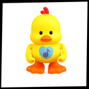 Brinquedo interativo de pato dançante luminoso da marca Huile, com luzes coloridas e design divertido para crianças.