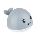 Brinquedo de banho interativo em forma de baleia cinza com luzes, ideal para divertir crianças durante o banho.