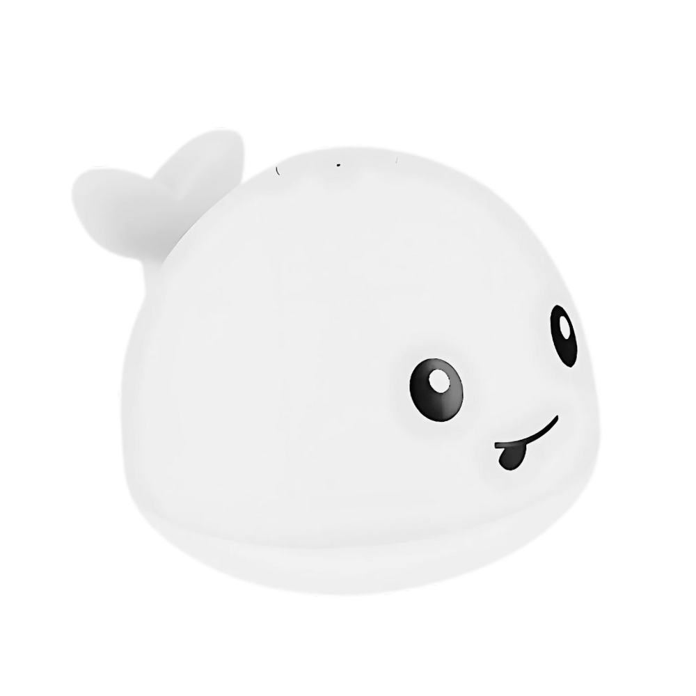 Brinquedo de banho interativo em forma de baleia branca com luzes, brinquedo para o banho da marca Xelparuc.