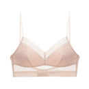 Soutien-gorge invisível de renda da Huasi, para um estilo uniforme e confortável, cor bege, destaque na textura de renda.