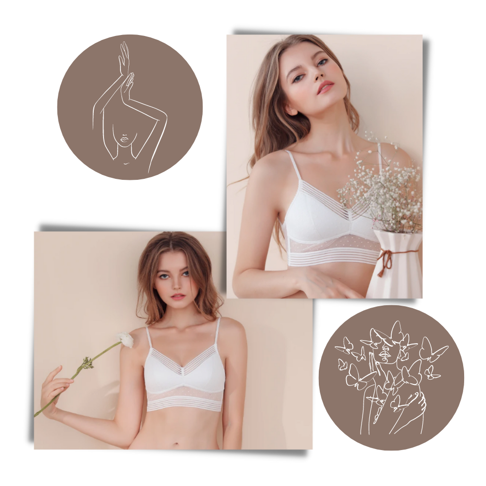 Soutien-gorge invisível de renda da Huasi, ideal para um visual homogêneo e feminino, sem costuras visíveis.