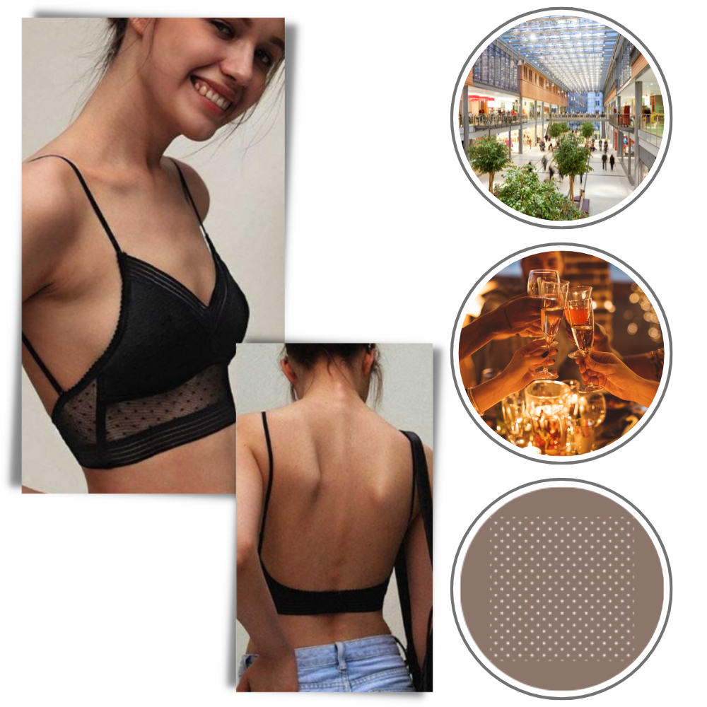 Soutien-gorge invisível de renda Huasi, sem costura, para um visual homogêneo e confortável.