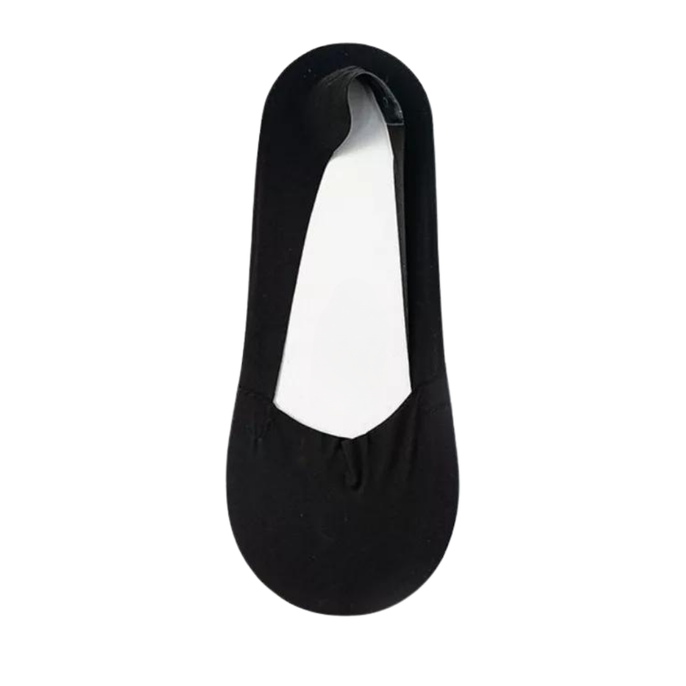 Meias invisíveis antiderrapantes pretas da marca Nsendm, estilo discreto e confortável para uso diário.