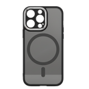 Capa magnética antichoque preta para iPhone, proteção robusta e moderna da marca Pcmart.