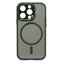 Capa magnética antichoque para iPhone na cor verde escura, proteção robusta para dispositivos móveis Pcmart.