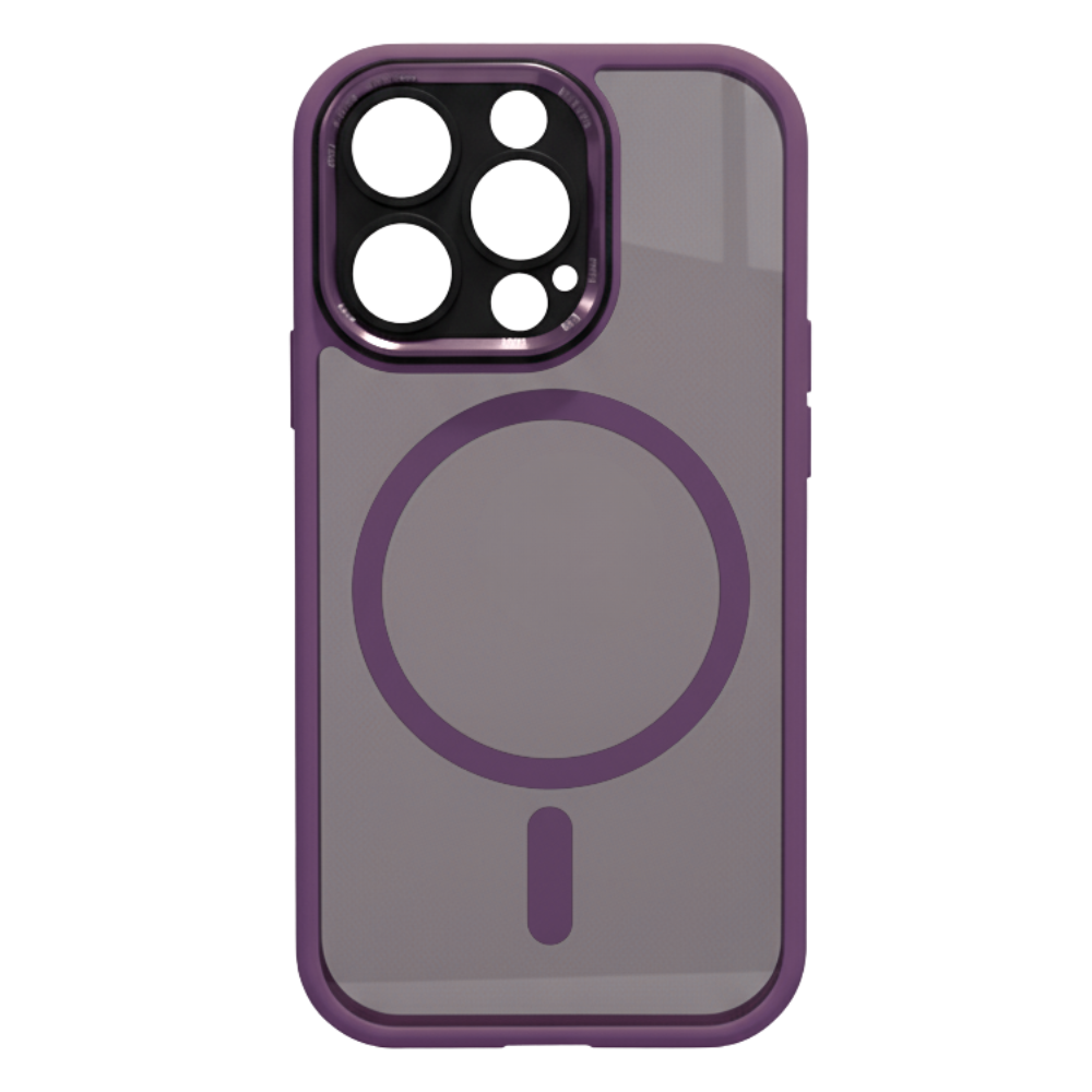 Capa magnética antichoque para iPhone, cor roxa escura, proteção resistente contra quedas, marca Pcmart.