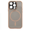 Capa magnética antichoque para iPhone, cor dourada, proteção resistente a impactos, marca Pcmart, compatível com modelos Apple.