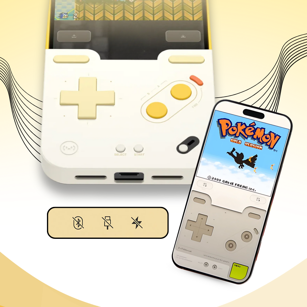Capa de iPhone Gameboy da Chu9 com design retrô de jogos, proteção para o telefone, sem carregamento ou emparelhamento.