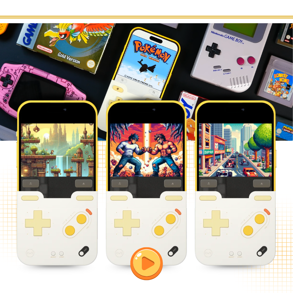 Capa de telefone Chu9 Coque iPhone com design de Gameboy retrô, estilo clássico de videogame para proteção e diversão.