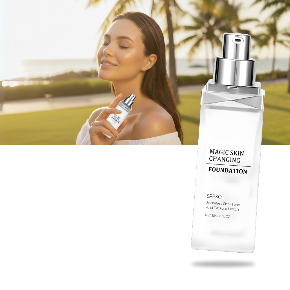 Fundo de maquiagem com SPF 30 da Jaycosin, com tom que muda de cor, textura suave e acabamento natural.