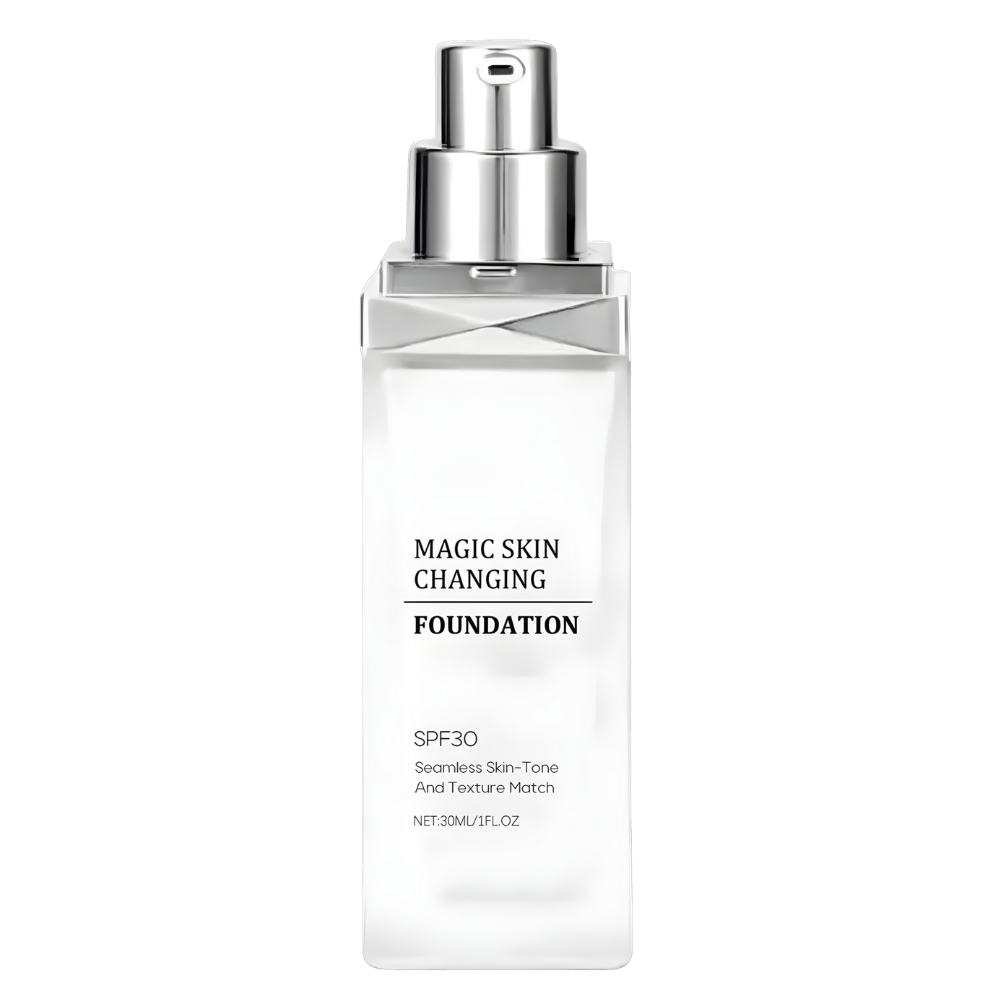 Fundo de maquiagem Jaycosin com proteção SPF 30, base de tom variável, em embalagem de cosméticos.