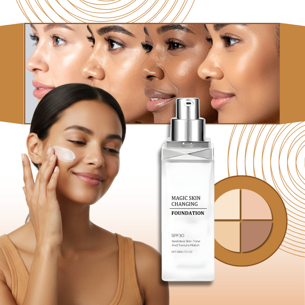 Fundo de maquiagem da Jaycosin com proteção SPF 30, com tom que muda de cor, textura suave e acabamento natural.