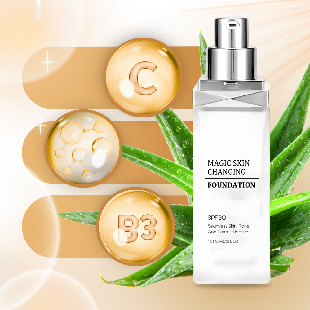 Base de maquiagem com SPF 30, tonificação variável, da marca Jaycosin, em embalagem com fundo branco e textura cremosa.