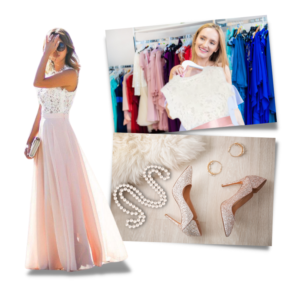 Robe em mousseline de renda amareja da Jbeelate, estilo prairie chic, com detalhes delicados e corte sofisticado.