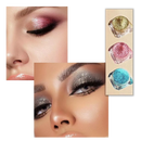 Sombra de olhos Jcat Beauty com efeito galáctico, acabamento cintilante e cores vibrantes para maquiagem marcante.