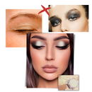 Sombra de olhos Jcat Beauty com efeito galáctico, cores brilhantes e refletivas para maquiagem artística e elegante.