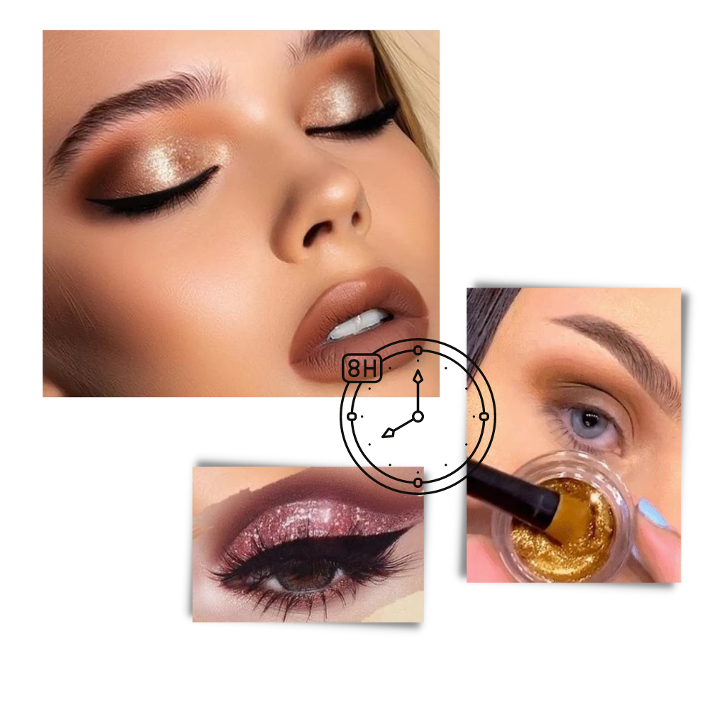 Sombra para olhos Jcat Beauty com efeito galáctico, cores vibrantes e refletidas para um visual marcante e brilhante.
