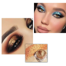 Sombra de olhos Jcat Beauty com efeito galáctico, tons refletidos e brilho intenso para maquiagem criativa.