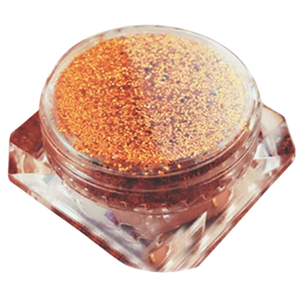 Sombra para olhos Jcat Beauty com efeito galáctico, acabamento brilhante e refletido, ideal para maquiagem criativa e elegante.