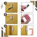 Verrous magnéticos fortes Jesot para armários de móveis de cozinha, acabamento dourado, material resistente e seguro.