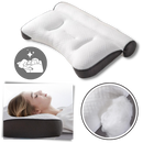 Travesseiro de apoio cervical hypoalergênico Jiafang com revestimento azul, ideal para conforto e suporte na cama.
