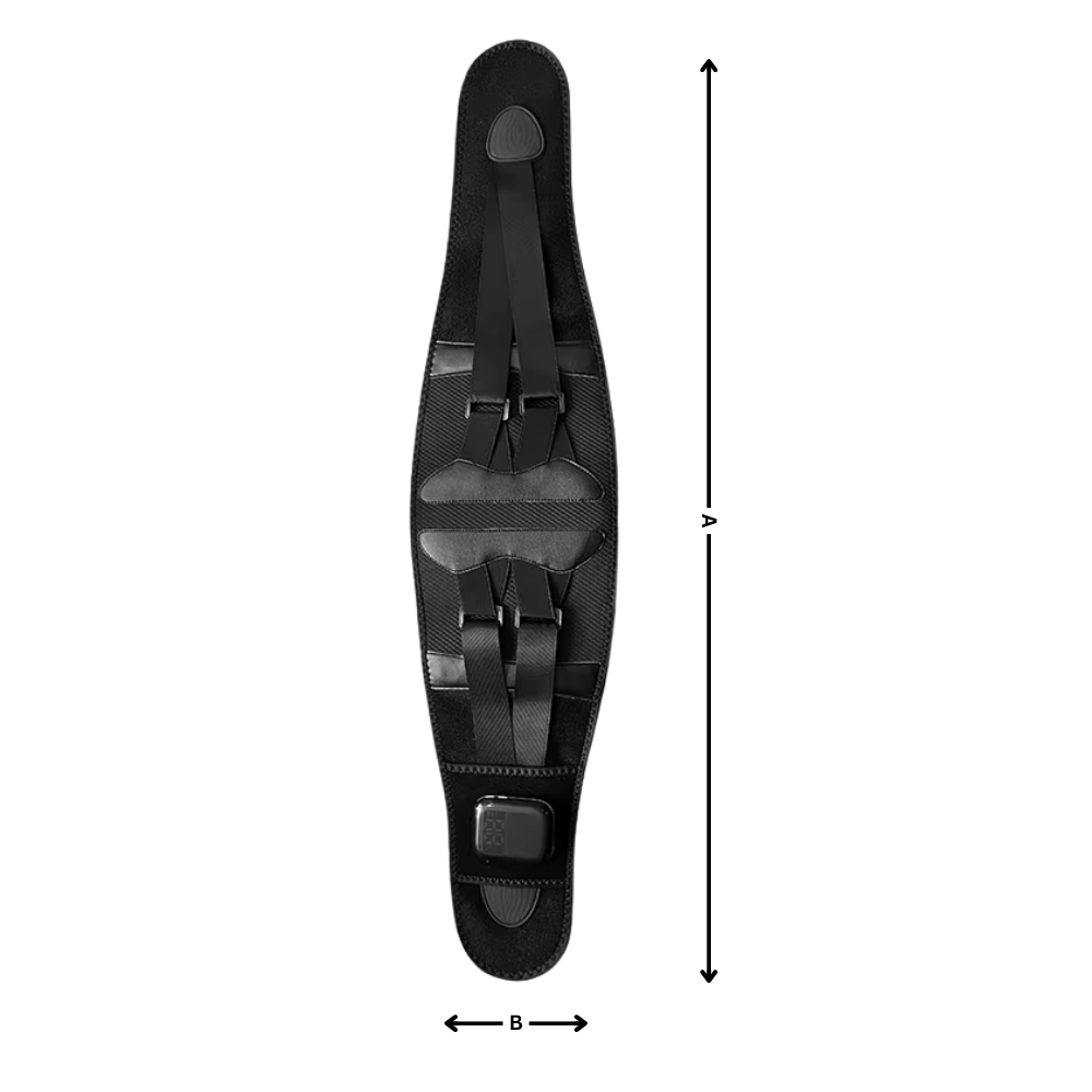 Faixa massage e aquecimento preta da Jiayan com corset para aliviar ciática e promover relaxamento muscular.
