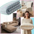 Housse antidérapante pour canapé en peluche douce Jienlioq, gris, adaptée à des oreillers 30x50 cm, texture douce et confortable.