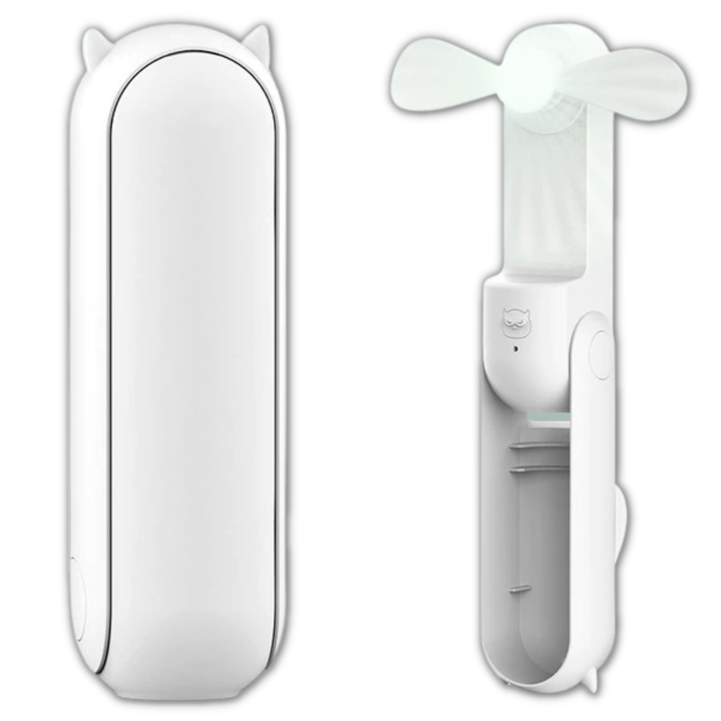 Mini ventilador portátil da Jisulife com conexão USB, ideal para refrigeração e aquecimento em ambientes diversos.