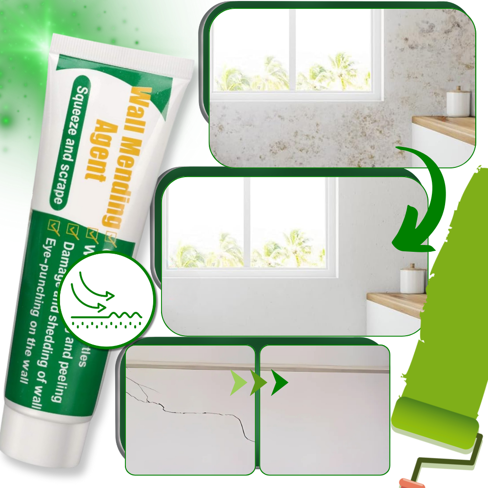 Pâte de réparation Jocestyle, enduits de rebouchage et plâtre, aplicado na parede para consertos e acabamento.