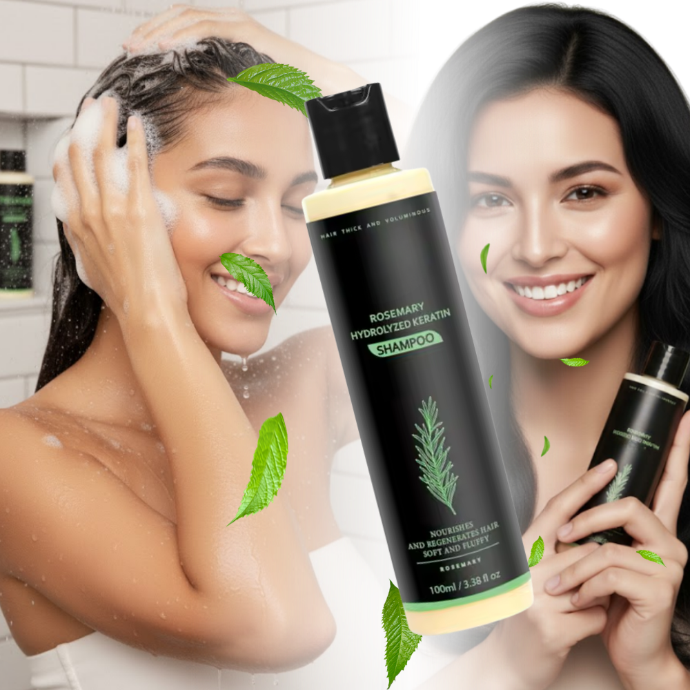 Kit de shampooing e condicionador com queratina e alecrim da John Masters Organics, produtos para cuidado capilar natural.