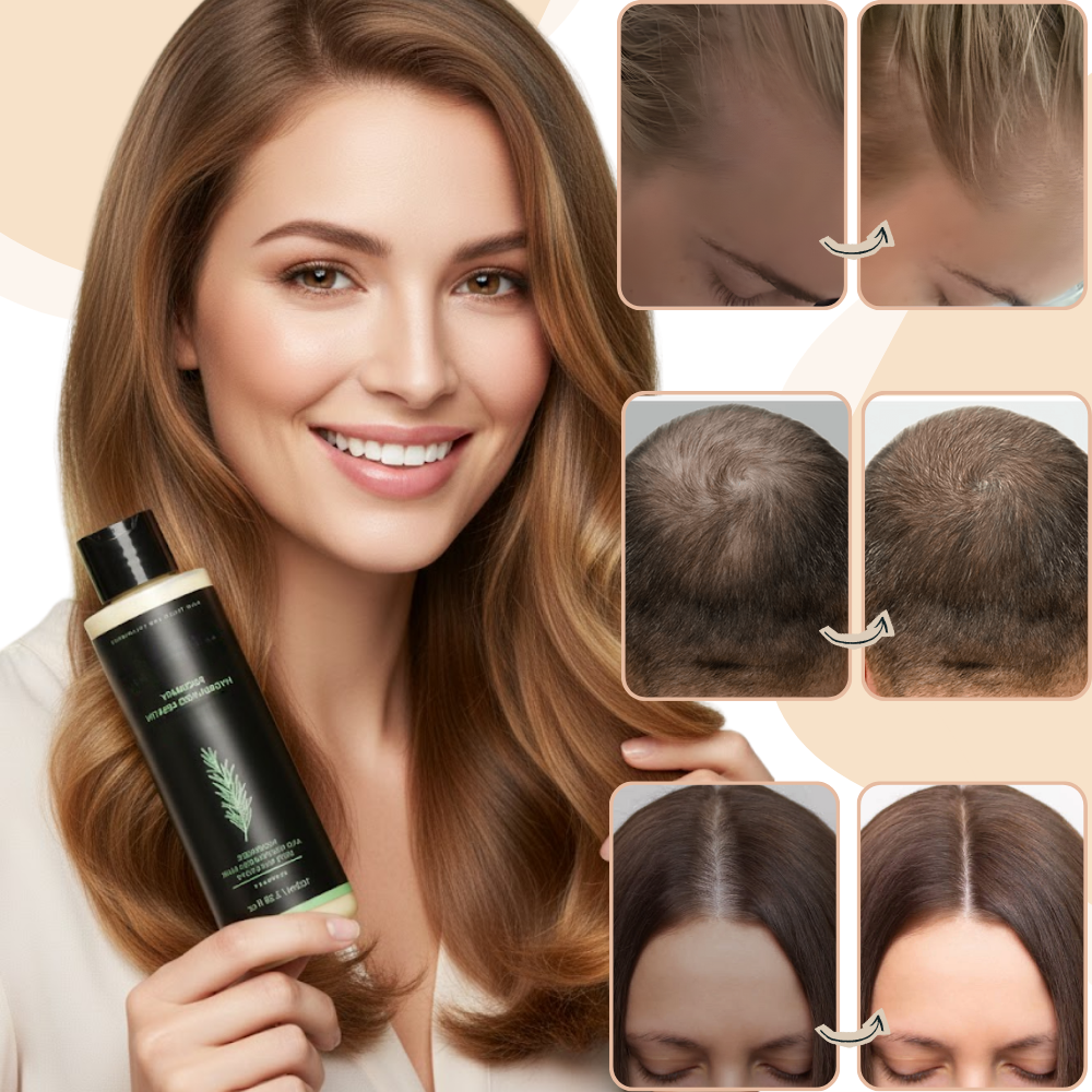 Série de shampooing e condicionador com queratina e alecrim da John Masters Organics para cuidado capilar natural