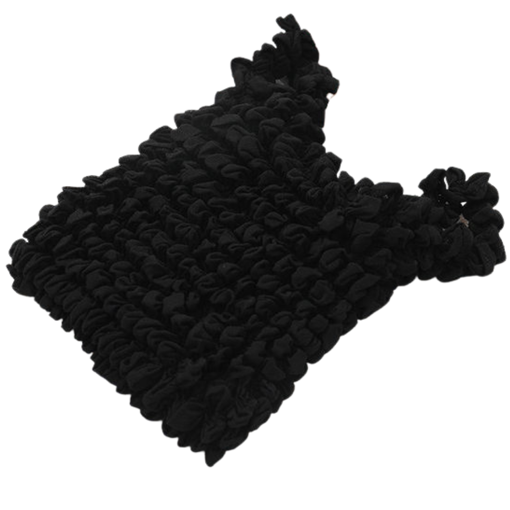 Sac à provisions plissé extensible de la marque Jpgif, en plastique noir avec design plié, idéal pour faire des courses écologiques.