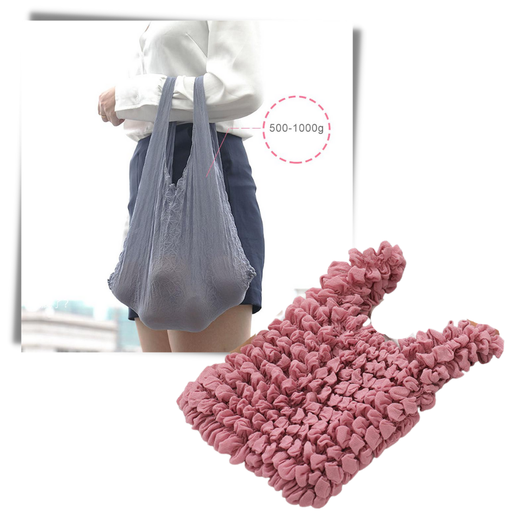 Sac à provisions plissé extensible da JPGIF, sac plástico preto para compras e armazenamento, compacto e resistente.