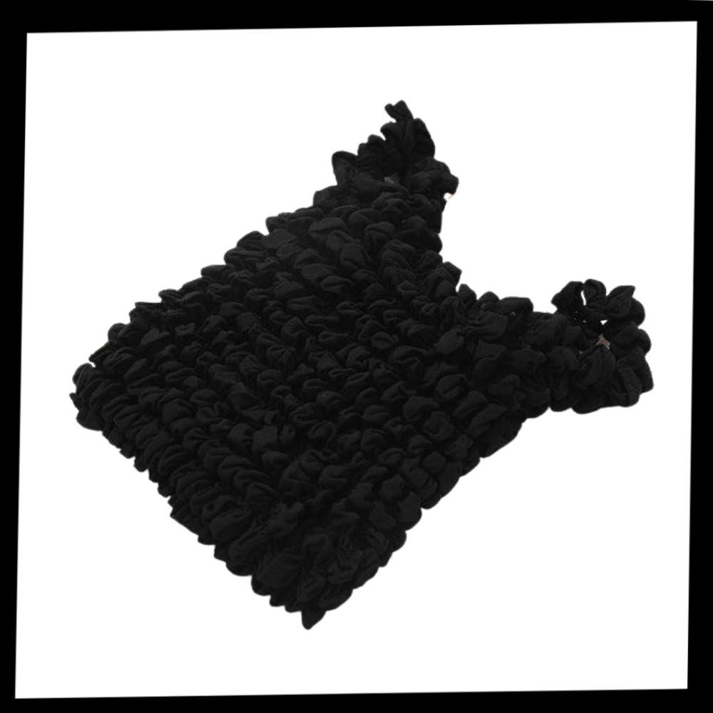 Sac à provisions plissé extensible da JPGIF, saco plástico preto para compras, com design dobrável e prático.
