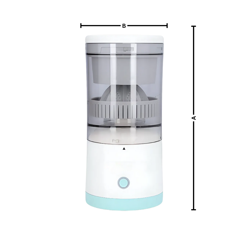 Centrífuga de suco sem fio da Maboto, eletrodoméstico de cozinha portátil com design compacto e botão de operação.