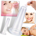 Conjunto de 4 ventosas de silicone azul para massagem facial Jygee, promover relaxamento e cuidado da pele.