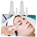 Conjunto de 4 ventosas de silicone azul para massagem facial, relaxamento e cuidado da pele, marca Jygee.