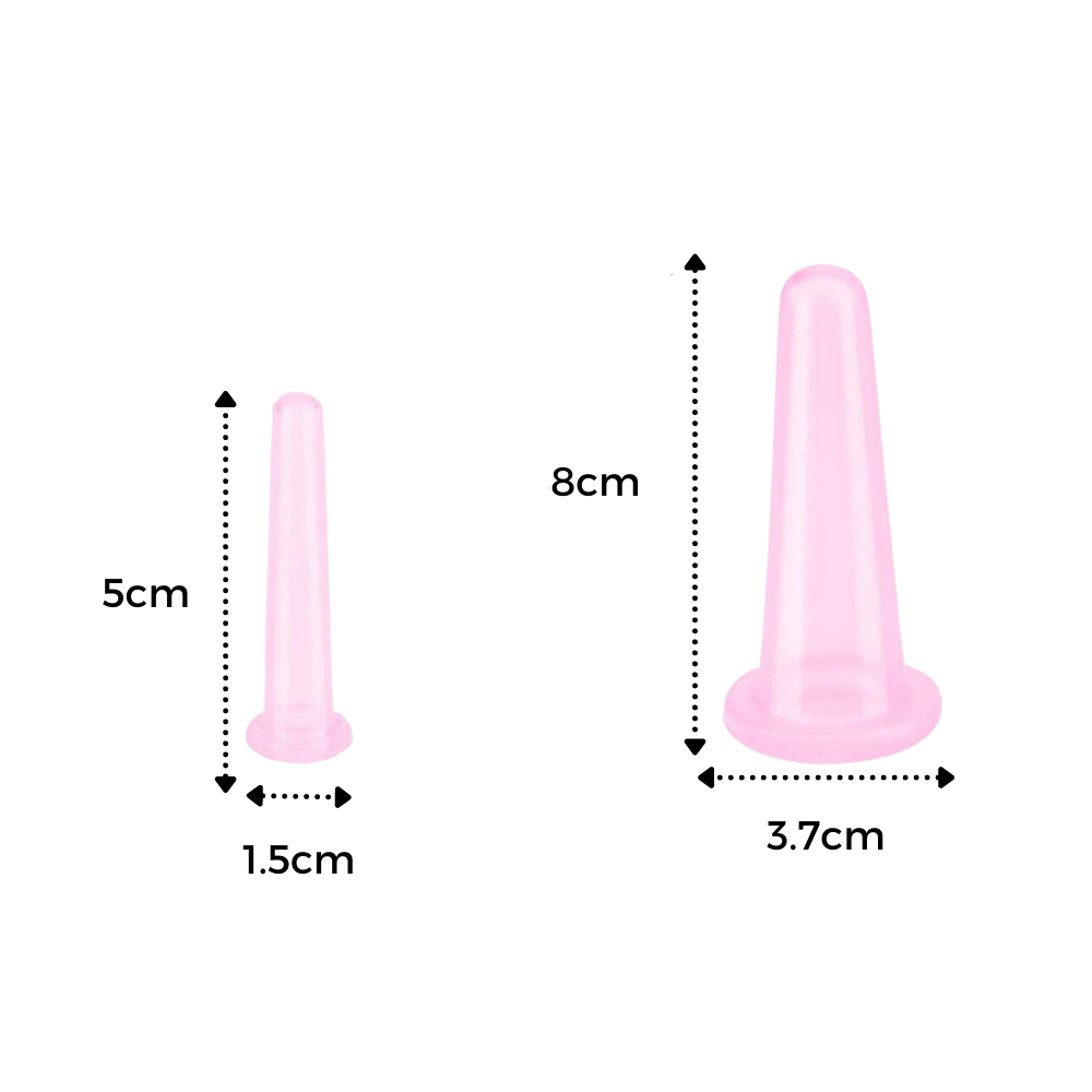 Ventosas de silicone azuis para massagem facial da Jygee, relaxamento e cuidados com a pele.