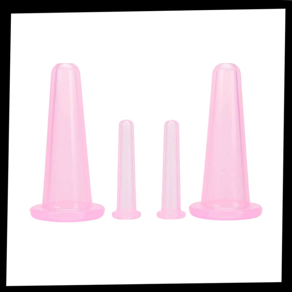 Ventosas de silicone para massagem facial Jygee, pacote com 4 ventosas azuis para relaxamento e cuidados com a pele.