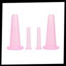 Ventosas de silicone para massagem facial Jygee, pacote com 4 ventosas azuis para relaxamento e cuidados com a pele.
