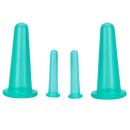 Ventosas de silicone para massagem facial Jygee, pacote com 4 ventosas azuis para relaxamento e cuidados com a pele.
