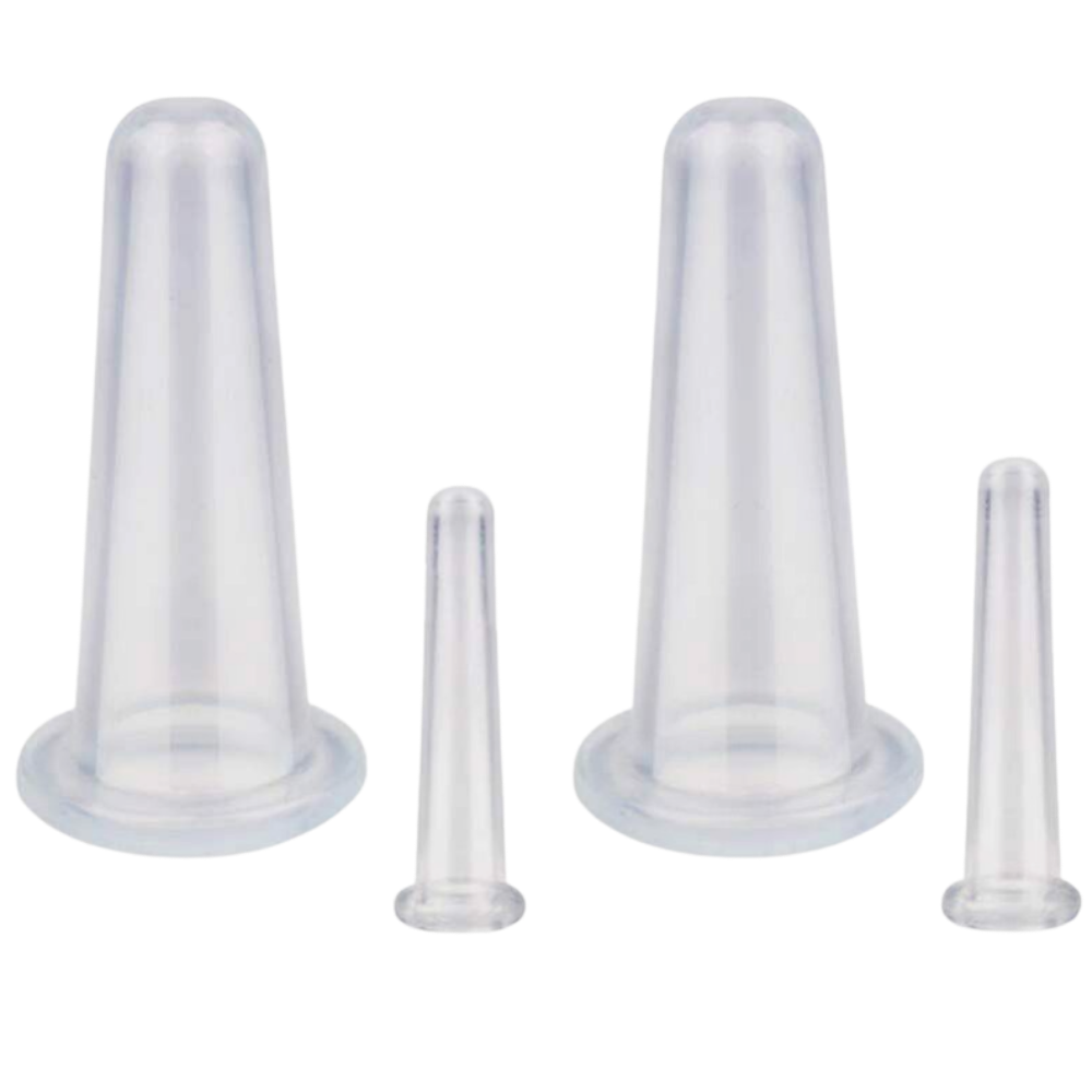 Ventosas de silicone azuis para massagem facial Jygee, acessórios de relaxamento e cuidado da pele.