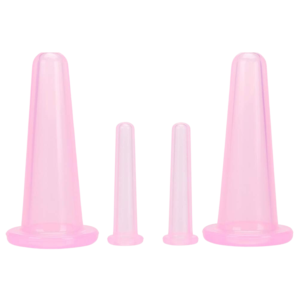 Ventosas de silicone para massagem facial Jygee, 4 unidades, em azul, usadas para relaxamento e cuidados com a pele.