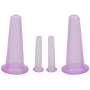 Conjunto de 4 ventosas de silicone azuis para massagem facial, marca Jygee, para relaxamento e cuidados com a pele.