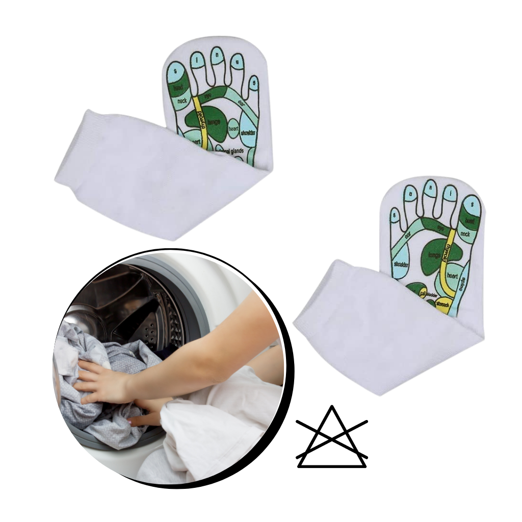 Chaussettes de réflexologie Jygee para massagem e relaxamento, com design confortável para estímulo dos pontos reflexos dos pés.