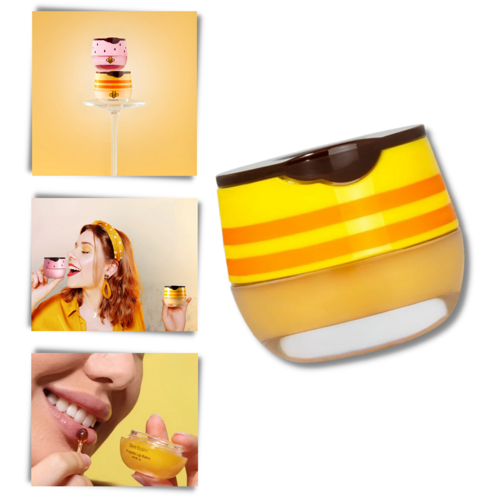 Baume hidratante com mel de abelha da marca Kaou, embalagem com textura cremosa e ingredientes naturais.